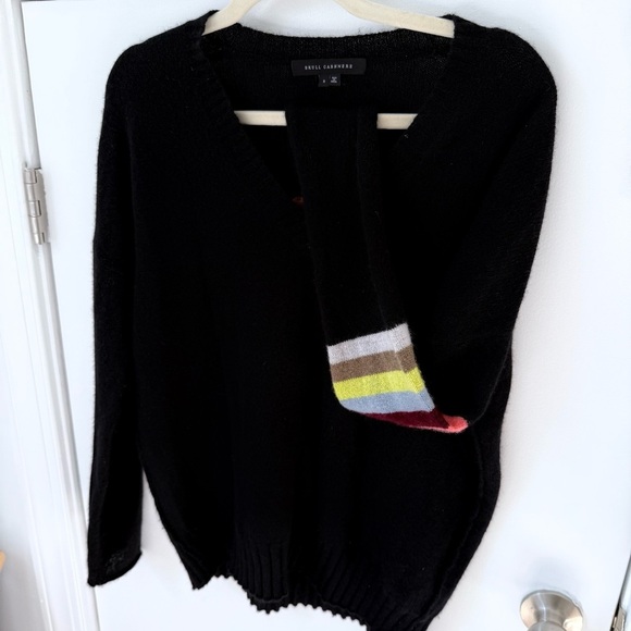 SKULL CASHMERE Black V-Neck Knitted Cashmere Sweater S - Picture 9 of 10